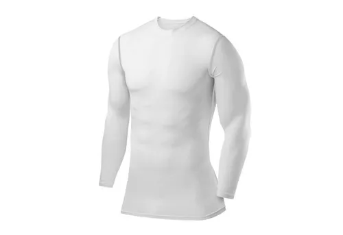 TCA Funktionsshirt PowerLayer Kompressions Shirt Herren Rundhalsausschnitt Weiß L (1-tlg)