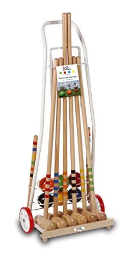 GICO Qualitäts-Krocketwagen Family aus Metall für 6 Spieler von GICO