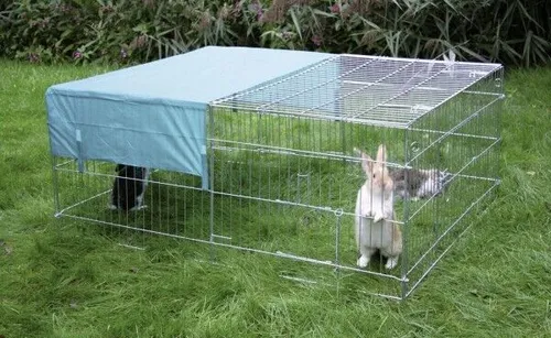 Kerbl Freilaufgehege für Hasen und große Kaninchen 144 x 112 x 60 cm - Käfige, Auslauf & Gehege – Robustes Stahlgehege bietet sicheren Auslauf und Bewegungsfreiheit für Ihre Hasen und Kaninchen.