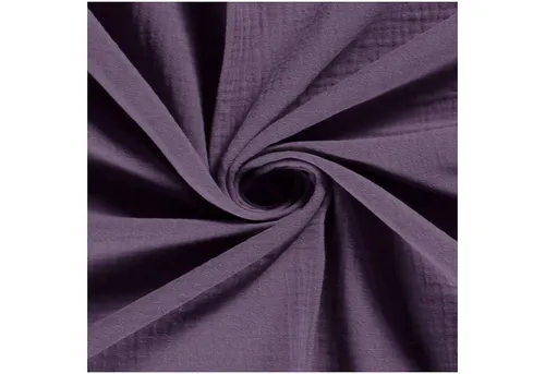 maDDma Stoff 50x130cm Musselin Stoff uni Meterware Mulltuch, violett