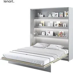 Lenart Schrankbett Wandbett Bed Concept 13 180x200 Vertikal Mattes Grau