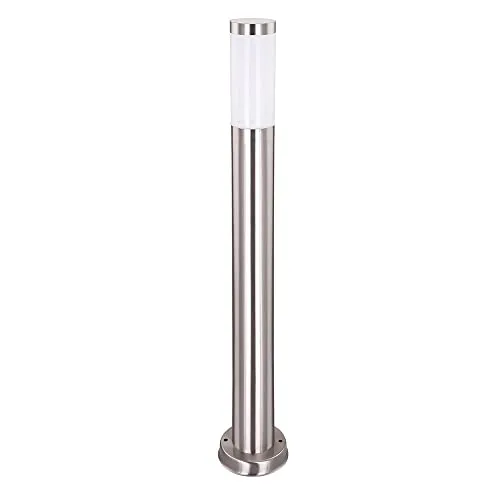 Wegeleuchte LED Stehlampe Gartenleuchte Edelstahl Außenleuchte 80 cm Terrassenlampe silber, 11W 1055lm 3000K, DxH 7,8x80 cm