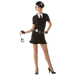Karnevalskostüm Polizistin, schwarz