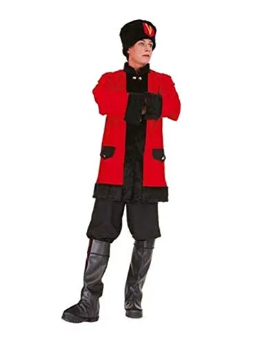 Herren-Kostüm Kosake (Mütze, Jacke, Hose) Gr. 50/52 - Traditionelles Herren-Kostüm Kosake mit Mütze, Jacke und Hose in Größe 50/52, ideal für Fasching und Karneval.