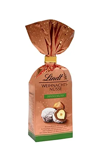 Lindt Schokolade Weihnachts-Nüsse Haselnuss | 100 g Beutel | Köstliche Haselnüsse in Vollmilch-Schokolade mit einem Hauch von Zimt und Koriander | Weihnachtsschokoladengeschenk