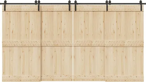 vidaXL Schiebetürbeschlag-Set 400 cm Stahl Schwarz