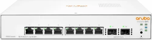 HPE-Aruba Switch Instant On 1930 8G, JL680A - 8-Port Gigabit Switch, verwaltbar mit 2 SFP-Ports für flexible Netzwerk-Erweiterung