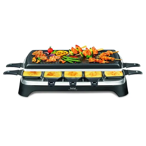 Tefal Raclette RE4588 Ambiance - 10 Pfännchen, 1350 W, Tischgrill-Funktion und Thermo-Spot für perfekte Brattemperatur, ideal für gesellige Abende
