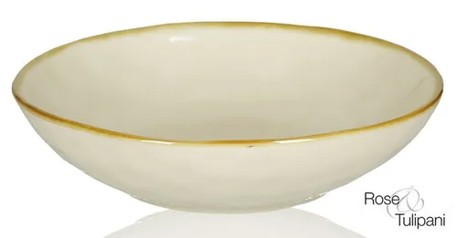 Rose & Tulpani Suppenteller Teller tief 21cm Suppenteller Pastateller Suppenschüssel Avorio Weiß, (1 St), Handgefertigt, Spülmaschinenfest, Mikrowellenfest, Backofengeeignet