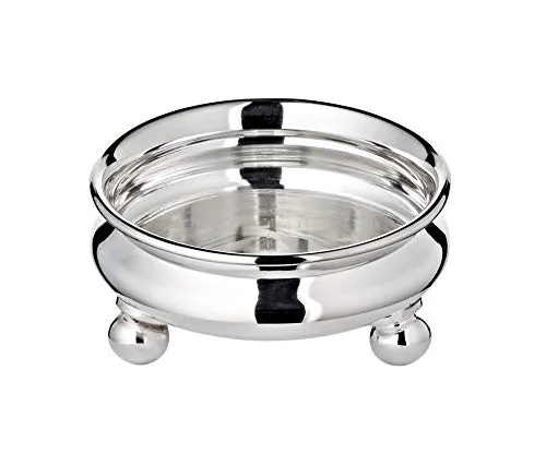 EDZARD 3er Set Schale Santa (Ø 8 cm, H 4 cm) schwerversilbert mit Füßen - Original Servierschale, Dekoschale, Obstschale, Servierschüssel - Schüsselschale rund - Partner Geschenke für beide