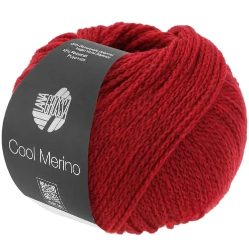 LANA GROSSA Cool Merino | Leichtes Kettengarn aus klassischer Merinowolle | Handstrickgarn aus 90% Schurwolle (Merino) & 10% Polyamid | 50g Wolle zum Stricken & Häkeln | 150m Garn FB 34