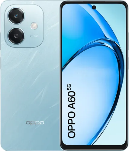 OPPO A60 Smartphone, 128GB, 5G - Smartphone in Ocean Blue mit 50 Mpx Kamera und 128GB Speicher, perfekt für schnelle Internetverbindungen und beeindruckende Fotos.