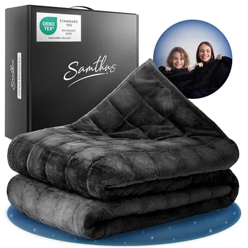 Samthus Gewichtsdecke 135x200cm 3kg Sherpa Fleece Oeko-Tex Zertifiziert