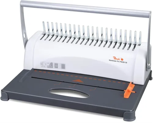 Peach Bindegerät PB200-30 - Manuelles A4 Bindegerät - Bindegerät für A4, A5 und A3 Formate mit einer Kapazität von 350 Blatt und 12 Blatt Stanzleistung. Ideal für professionelle Bindungen und einfaches Hinzufügen von Seiten.