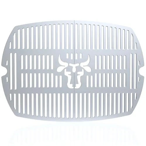 tuning-art EG02 Edelstahl Grillrost Set kompatibel mit Weber Q200er Serie | Q2000er Serie | Rostfrei | Bullendesign | Spülmaschinenfest, Größe:Q2er Rost Bulle