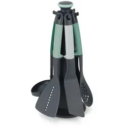 Joseph Joseph Elevate Küchenhelfer-Set 6-teilig - Praktisches Küchenutensilien-Set mit ergonomischen Silikongriffen und drehbarem Ständer, ideal für eine saubere und komfortable Zubereitung.