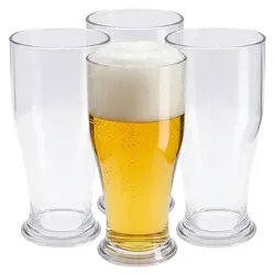 1.06 Kunststoff Bier Glas 520ml - 4er Set - Camping Bierglas Weizenglas