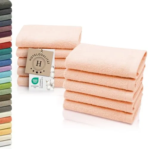 ZOLLNER Seiftuch Set (10-Stück) - Hochwertige Seiftücher aus 100% Baumwolle, besonders saugfähig und langlebig, ideal für Zuhause oder unterwegs. Perfekt zum Abschminken oder als Gästehandtuch.