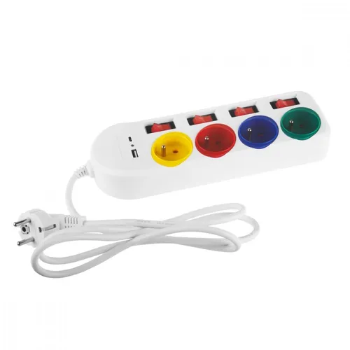 Power strip 4-socket USB A/C 1,5m, MCE508 W MACLEAN 5902211135746