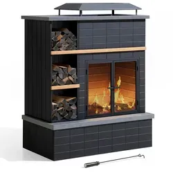 Sunjoy Stahl Holzkamin ETNA 106cm x 132cm