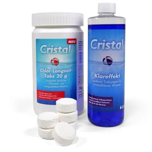 CRISTAL Chlor-Langzeit-Minitab 20g + Klareffekt BAYROL Pool Schwimmbad superklar