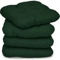 Beautissu Stuhlkissen Lisa, dunkelgrün 40x40x8cm - Kissen für Stühle, aus 50% Baumwolle und 50% Polyester, pflegeleicht und ideal für gemütliche Sitzgelegenheiten.