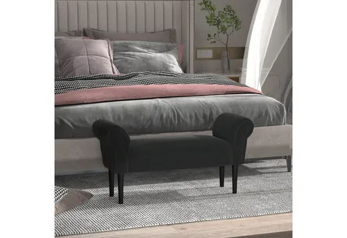 HOMCOM Bettbank Schaumstoff, Segelstoff in schwarz von HOMCOM