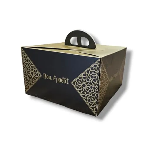 Tortenkarton mit Griff - 20x20x15 cm | Stabil | 1teilig | Praktisch | lebensmittelecht für Torten Kuchen Muffin Donuts | Cake Box | Transportverpackung | Transportbox | Geschenkverpackung 10