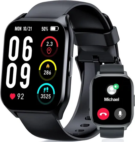 Vtkp V2 Pro Smartwatch (5,3 cm, android ios), Elegante Smartwatch mit 2.1 Zoll HD Touchscreen und vielseitigen