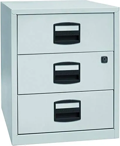 Bisley Home mobiler Beistellschrank PFA - Garderobenschrank mit 3 Universalschubladen, robustem Stahl und abschließbar - ideal für zusätzlichen Stauraum in jedem Raum.