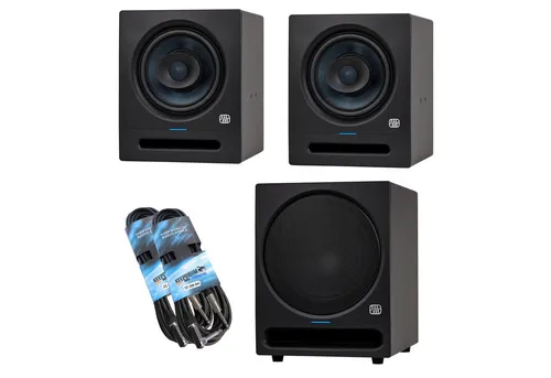 Presonus Eris Pro 8 Studio-Monitor mit Subwoofer und Kabel von PreSonus