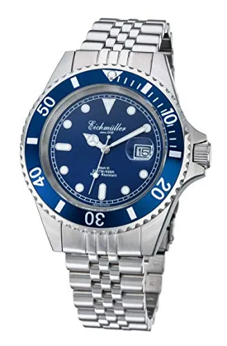 Eichmüller Taucheruhr Herrenuhr Blau Edelstahlband 20 ATM von Eichmüller since 1950