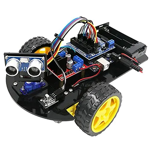 AZDelivery Smart Tracking Robot 2WD Kit DIY Learning Robot Car 2wd Ultraschall Sensor Modul Infrarot Fernbedienung Starter Kit, einschließlich E-Book!