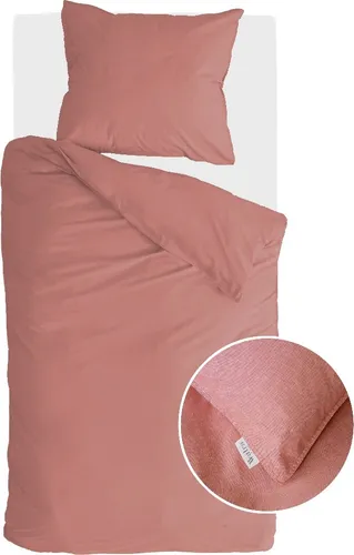 Walra Bettwäsche Bettgarnitur 155x220 - 100% Baumwolle - Hochwertige Bettwäsche in Terracotta, perfekt für gemütliche Schlafzimmer. Das Set enthält einen Deckenbezug und Kissenbezug aus 100% Baumwolle für besten Schlafkomfort.