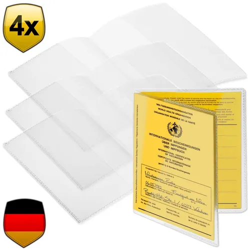 4x Impfpasshülle für neuen Impfausweis Impfbuch (93mmx130mm) Schutzhülle