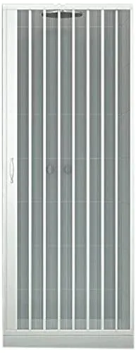 Duschkabine Falttür 75 cm - Badewannenaufsatz mit platzsparender Falttür, ideal für kleine Badezimmer. Höhe 185 cm und elegantes PVC-Glasdekor.