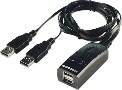 Lindy 2 Port USB KM Switch - Tastatur- und Mausschalter für Desktop - Praktischer 2-Port USB KM Switch, ermöglicht den einfachen Wechsel zwischen zwei Computern mit nur einem Tastatur-Maus-Set, ideal für effizientes Arbeiten.