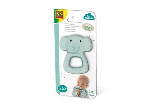SES Creative Spiel SES Beißring Eli der Elefant - 100% Naturkautschuk