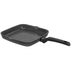 Schulte-Ufer Charisma i Grillpfanne 28x28cm - Eckige Grillpfanne aus Aluminium mit optischer Brat-Anzeige für perfekte Temperaturkontrolle. Ideal für alle Herdarten, inklusive Induktion und mit extrem kratzfester Antihaft-Versiegelung.
