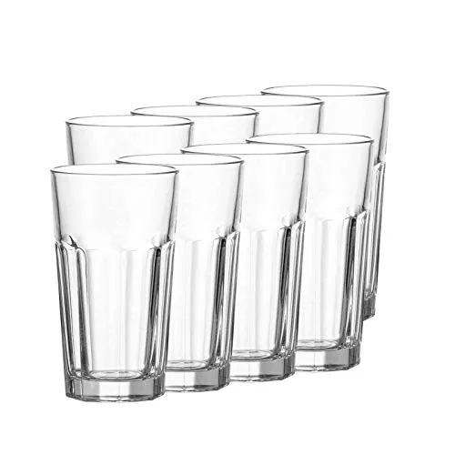 Leonardo Rock XL Longdrink-Glas 8er Set - Longdrinkgläser für jeden Anlass – Die spülmaschinengeeigneten Gläser mit 540 ml sind ideal für Cocktails und alkoholfreie Getränke und überzeugen durch ihr zeitloses, minimalistisches Design.