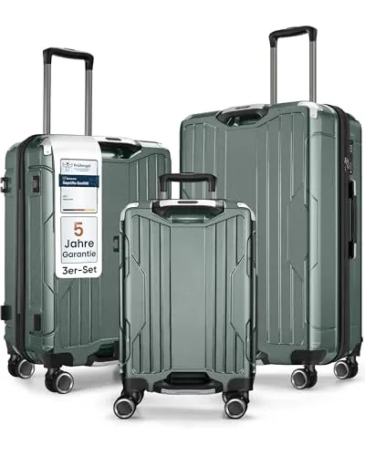 4FLY Aluminium-Rahmen Hartschalen-Reisekoffer Set 3-teilig ultraleicht