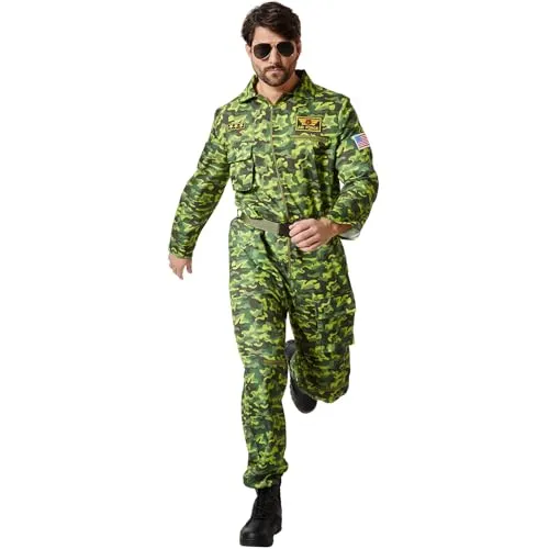 tectake® Herrenkostüm Air Force Pilot Camouflage in grün von dressforfun
