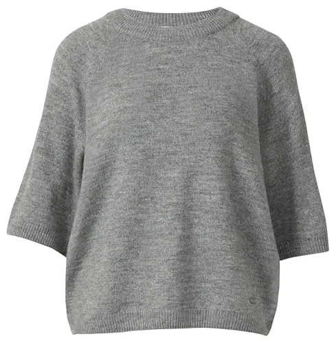 s.Oliver Damen Pullover Kurzarm 2167999 Grey/Black 46 - Eleganter kurzarm Pullover für Damen, ideal für lässige Anlässe und kombiniert Komfort mit modernem Design.