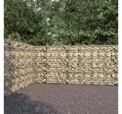furnicato Gabionenzaun mit Abdeckung aus verzinktem Stahl 600x30x200 cm - Robuste Gabionenwand für kreative Gartengestaltung. Stabiler Drahtkorb aus verzinktem Stahl, ideal zur Errichtung von Stützmauern und Sichtschutz. Einfache Montage und hohe Belastbarkeit für langfristige Nutzung.