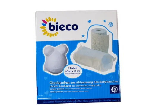 Bieco® Gipsbinden für Babybauchabdruck oder Bastelarbeiten 2x5 Meter Rollen,weiß