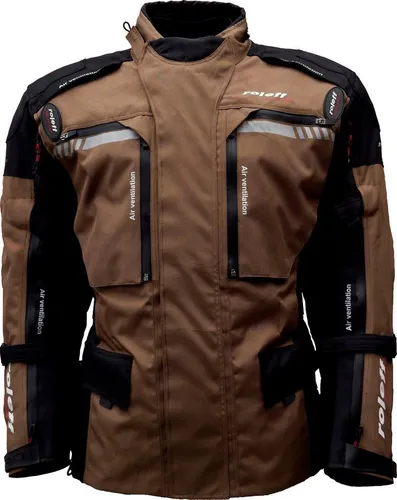 roleff Motorradjacke Enduro mit Protektoren – optimale Belüftung in braun 5XL - Motorradjacke mit Protektoren, optimale Belüftung für maximalen Komfort und Sicherheit beim Fahren, ideal für Enduro-Fahrer.