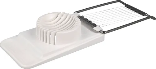 Eierschneider EUROHOME Eierteiler aus weißem Kunststoff, Eierzerkleinerer mit 10 Schneidedrähten aus Edelstahl - 14x8cm