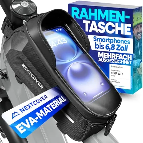 Nextcover® Rahmentasche Fahrrad mit Handytasche