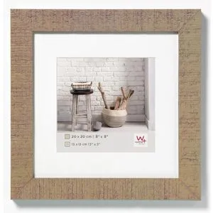 walther-design Bilderrahmen Home HO220C, 20 x 20 cm, Echtglas Holzrahmen beigebraun