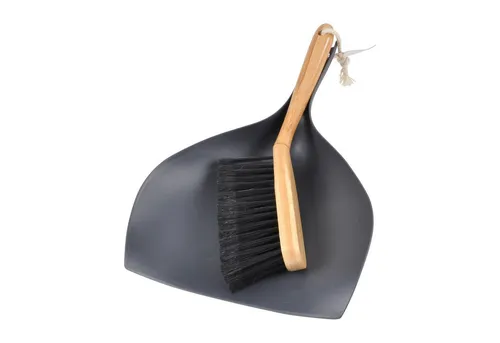 Handfeger und Kehrschaufel mit Bambusgriff - Praktisches Set aus Handfeger und Kehrschaufel, umweltfreundlicher Bambusgriff, ideal für eine schnelle und effiziente Reinigung.